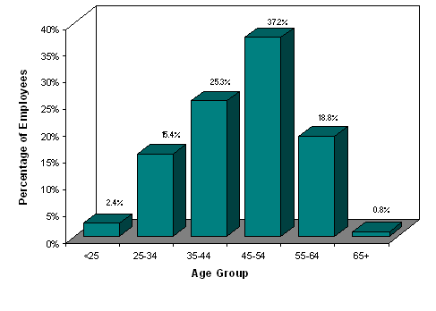 Percentage of Employees by Age Group