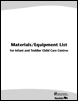 Materials/Equipment List: for Infant and Toddler Child Care Centres