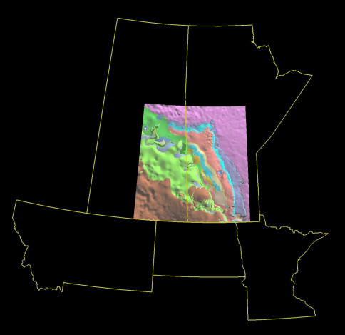 3D model image top down view of provincial/state boundaries.