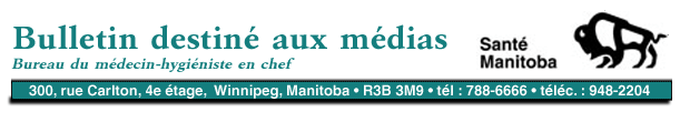 Manitoba Government News Release:
Information Services, Room 29, Legislative Building, Winnipeg, Manitoba R3C 0V8 Telephone: (204) 
945-3746 Fax: (204) 945-3988