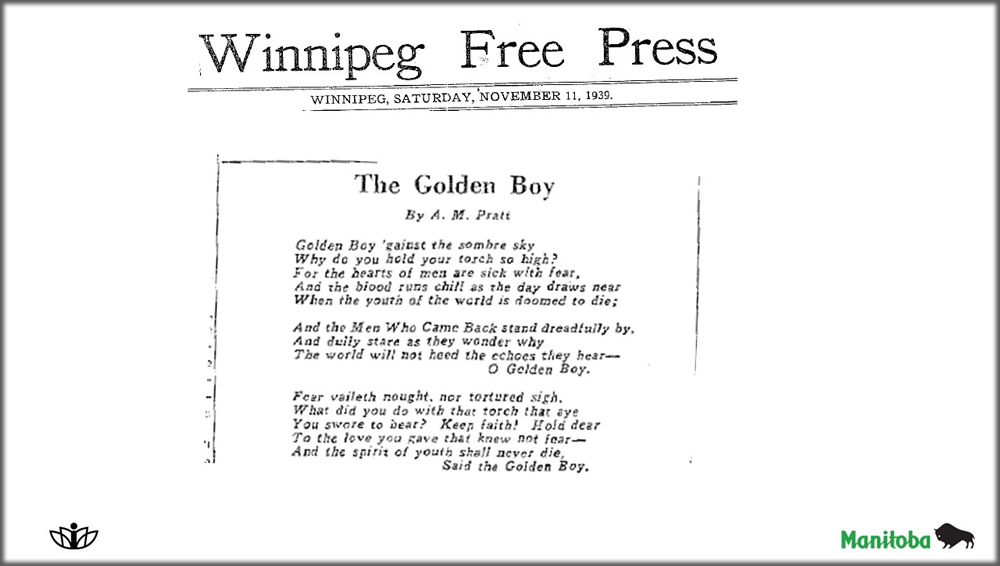 The Golden Boy poem by A. M. Pratt