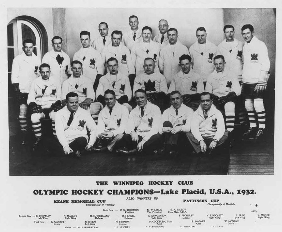 Le Winnipeg Senior Hockey Club, gagnant en 1932 