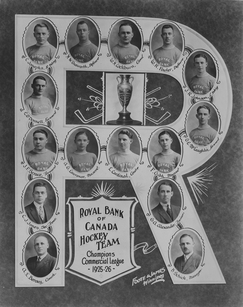 L’équipe de hockey de la Banque Royale du Canada, championne de la Commercial League, 1925-1926 