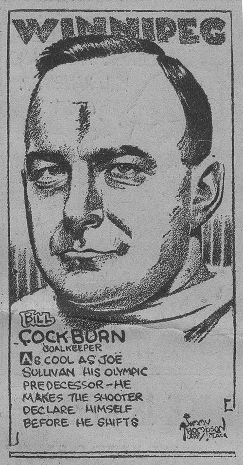Cartoon portrait of Cockburn in Scrapbook 