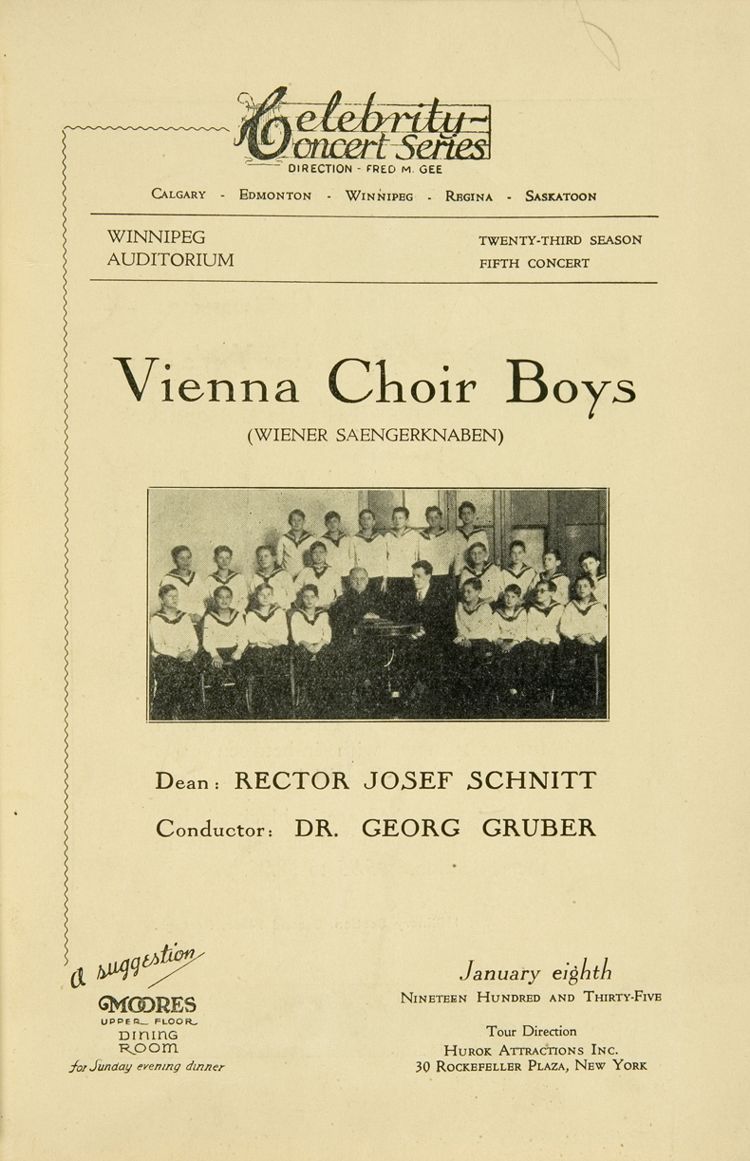 Programme Petits chanteurs de Vienne