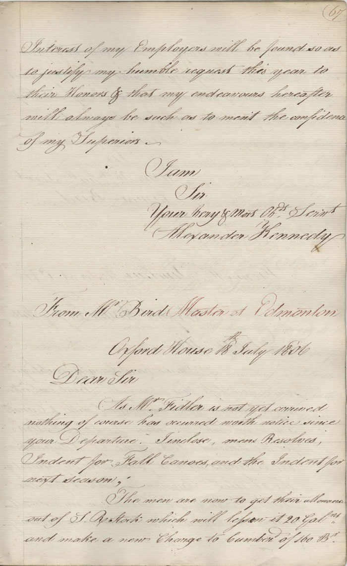 Letter from Alexander Kennedy to John McNab, 12 July 1806