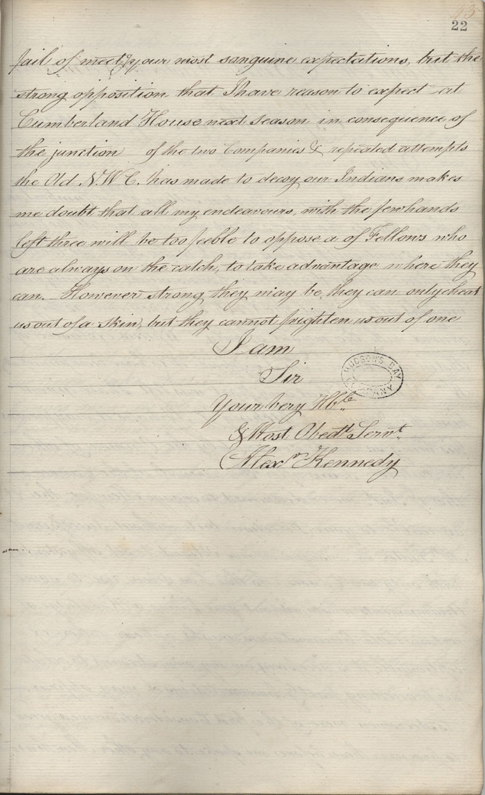 Letter from Alexander Kennedy to John McNab, 19 July 1805