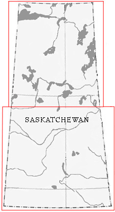 Map of Saskatchewan divided into North and South regions