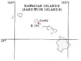 Map of Hawaii with the location of HBC Fur Trade Post