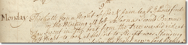 journal entry for May 9, 1715