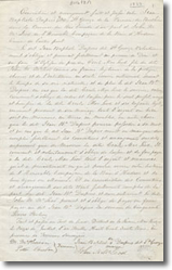 Marriage contract of Jean Baptiste Dupres and Cecile McLeod
