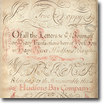 decorative handwriting from Captain James Knight's journal