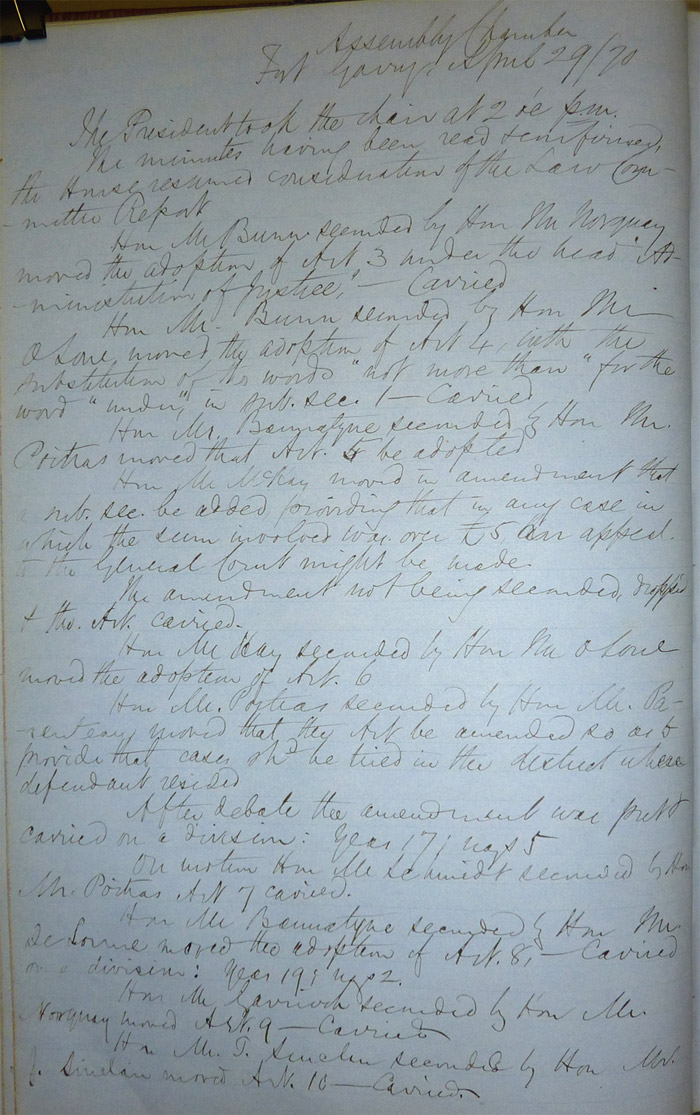 Journal de la session de l’Assemblée législative d’Assiniboia, page 23