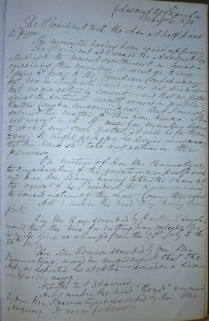 Journal de la session de l’Assemblée législative d’Assiniboia, page 40