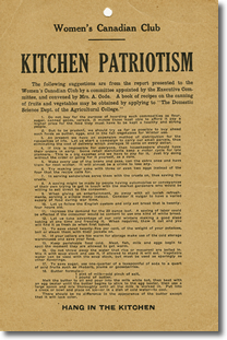 Women's Canadian Club “Kitchen Patriotism” pamphlet