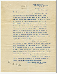 Letter from Private William Hunter to Mrs. Gold