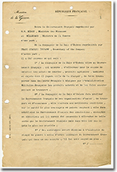 agreement, page 1, written in French