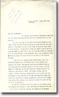 une lettre du 5 avril 1916 par Norman Bacon au  gouverneur de la Compagnie, page 1 de 5. Pages extraites des Archives de la Compagnie de la Baie d'Hudson, Archives du Manitoba. Correspondance de Sir Augustus Nanton, General correspondence re Fur Trade Commissioner.