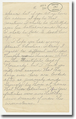 une lettre, page 1 de 2. Archives  du Manitoba, Edna M. Chapman Robson fonds, lettre  de Dick Robinson à Edna Chapman, 2 janvier 1917, P6011a.