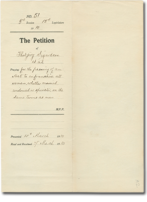 Cover page of Petition