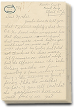 Une lettre avec 5 pages. Archives du Manitoba, Battershill family fonds, Letter from George Battershill, April 13, 1916, #519-523, P7471/2.