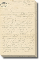 la 28 juillet 1916 lettre avec 3 pages