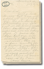 la 31 juillet 1916 lettre avec 2 pages