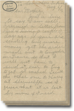 la 6 août 1916 lettre avec 3 pages