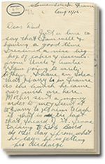 la 11 août 1916 lettre avec 3 pages