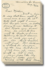 la 19 août 1916 lettre avec 3 pages
