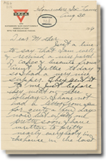 la 30 août 1916 lettre avec 2 pages