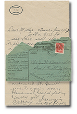 la 11 janvier 1916 lettre avec 1 page et une enveloppe
