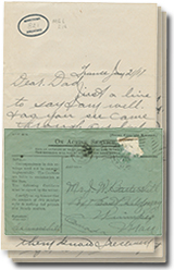 la 21 janvier 1916 lettre avec 3 pages et une enveloppe