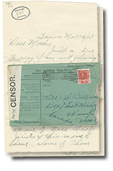 la 6 mars 1916 lettre avec 1 page et une enveloppe