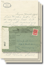 la 19 mars 1916 lettre avec 3 pages et une enveloppe