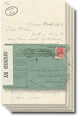 la 26 mars 1916 lettre avec 4 pages et une enveloppe