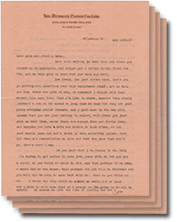 lettre avec 4 pages de Carrie Battershill à Amelia Simmons, la 11 mai 1917