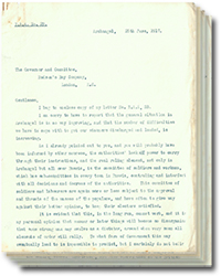 Typewritten letter from H.A. Armistead to HBC London with 4 pages