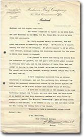 Page 2 du 2 de la lettre de capitaine Edmund Mack â gouverneur et au comité.