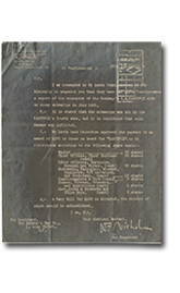 Le lettre de gouverneur et au comité â capitaine Edmund Mack.