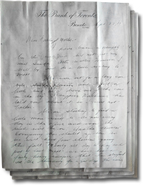 Letter with 4 pages from Gordon McKittrick to his parents