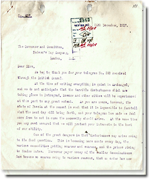la lettre avec 2 pages de C.J.R. Small à gouverneur et au comité