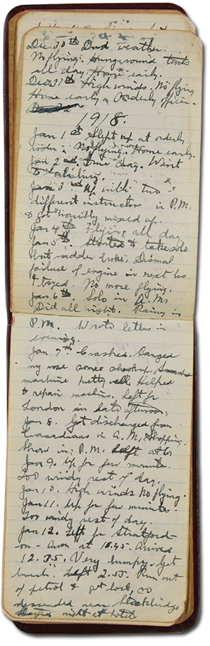 photo of two pages in James Uhlman's diary