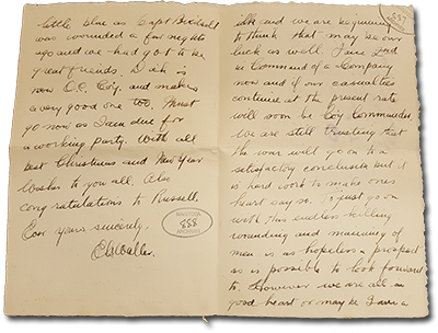 Letter from Lieutenant O’Grady to