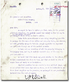 Letter from C.J.R. Small to the Governor and Committee