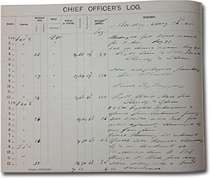 page in the chief officer's log