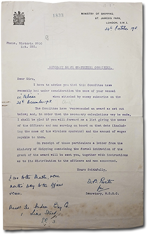letter from D.B. Proctor, Secretary of M.S.G.C
