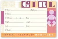 Crib card (front)