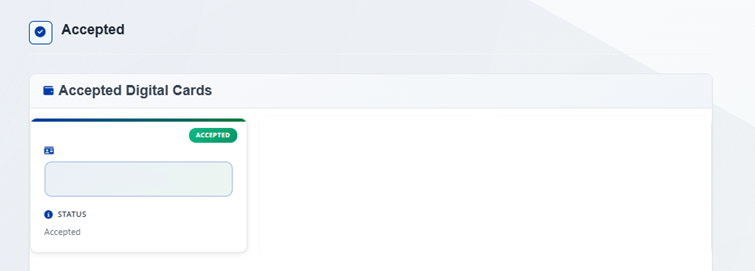 Accepted digital cards section on accepted digital invitations in your My Manitoba Health Card account