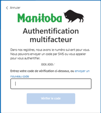 Saisir le code de v�rification